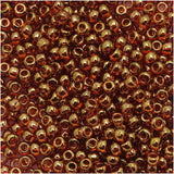 6/0 Toho Seed Beads #421 Gold Luster Tr Pink 8-9g Vial