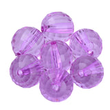 Faceted Plastic Beads 8mm Transparent Dark Violet 50g