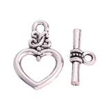 Toggle Clasp Antique Silver Heart 10/pk