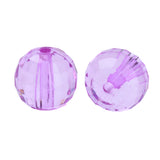 Faceted Plastic Beads 8mm Transparent Dark Violet 50g