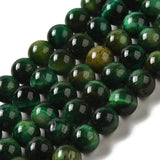 Tiger Eye Green Beads 8mm Round (Natural/Dyed) 15-16" Strand