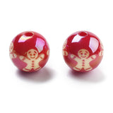 Gingerbread Man Acrylic Beads 15mm Luster Mix 5/pk