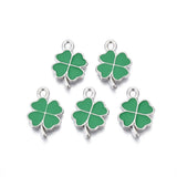 Clover Enamel Charm 19x13mm 5/pk