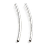 Metal Curved Tube Beads 25mm Silver 40/pk