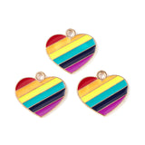 Pride Heart Enamel Charm 16x18mm 5/pk
