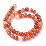 4mm Agate Rayé Orange (Naturel/Teint) Perles 15-16" Brin