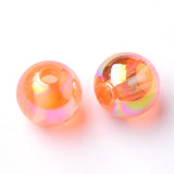 Round Plastic Beads 5mm Transparent Orange AB 25g