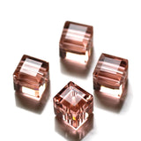 K9 Glass Cube Beads 8mm Padparadscha 10/pk
