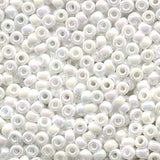 6/0 Miyuki Seed Beads #0402R Opaque White AB 22g