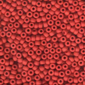 6/0 Miyuki Seed Beads #0408F Opaque Matte Red 22g