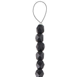 Fire Polished 6mm Round Jet Black 25/Strand