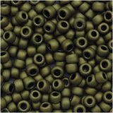 6/0 Toho Seed Beads #617 Matte Dark Olive 8-9g Vial