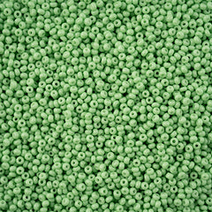 11/0 Czech Seed Beads #43250 Op Dk Green Chalk Solgel 23g