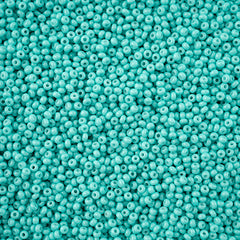 11/0 Czech Seed Beads #43252 Op Turquoise Chalk Solgel 23g