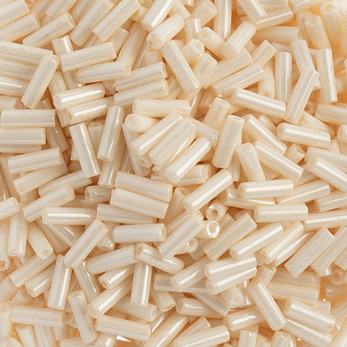#3 Czech Bugle Beads Opaque Eggshell 25g Bag