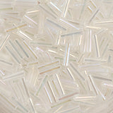 #4 Czech Bugle Beads Transparent Crystal Iris 25g Bag