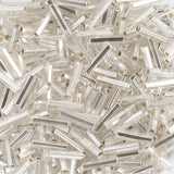#4 Czech Bugle Beads Silver Lined Crystal 25g Bag