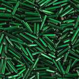 #5 Czech Bugle Beads Silver Lined Green 25g Bag