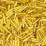 #5 Czech Bugle Beads Silver Lined Yellow 25g Bag
