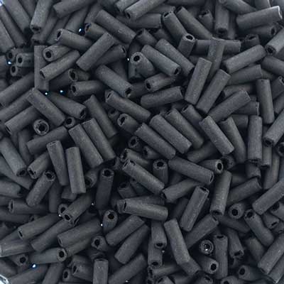 #3 Czech Bugle Beads Opaque Matte Black 25g Bag