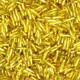 #4 Twisted Czech Bugle Beads Silver Lined Yellow 25g Bag