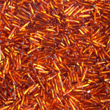 #5 Twisted Czech Bugle Beads Silver Lined Orange 25g Bag