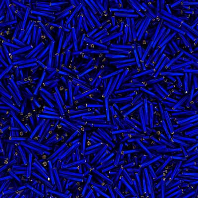 #5 Twisted Czech Bugle Beads Silver Lined Royal Blue 25g Bag