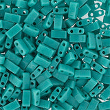 5x2.3mm Japonais Demi Tila Perles Op Lustre Turquoise 5.2g