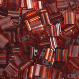 5x5mm Perles Tila Japonaises Ambre Foncé Transparent 5.2g