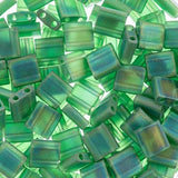 5x5mm Perles Tila Japonaises Light Emerald Matte AB 5.2g