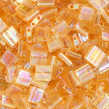 Perles Tila Japonaises 5x5mm Ambre Clair AB 5.2g
