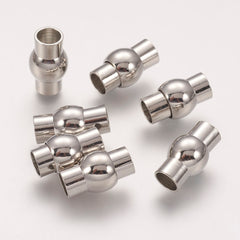 10x17mm Nickel Magnetic Clasp (6mm Hole) 2/pk