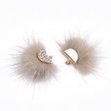 Faux Mink Fur Tassels 1.25" Tan 2/pk
