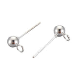 Silver Stainless Steel Earring Studs with Loop 10/pk