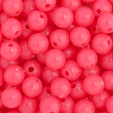 Perles Rondes En Plastique 6mm 1000/pk - Rose Vif