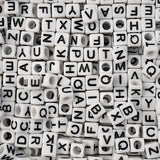 Craft Beads Plastic Alphabet Cube 6mm White 72g