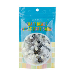 Craft Beads Plastic Star Mix Black and White 70g