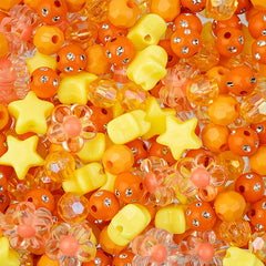 Craft Beads Plastic Star Mix Orange 70g