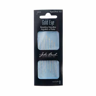 Beading #11 Gold Eye Needles 7/pk