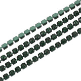 Metal Rhinestone Banding Metal 2mm Emerald by the Yard