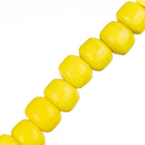 Glass Crow Beads 7x9mm Yellow 8" Strand