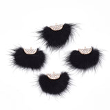Faux Mink Fur Tassels 1.25" Black 2/pk
