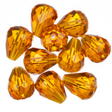 K9 Glass Teardrop Beads 12x10mm Red Topaz 10/pk