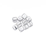 K9 Glass Cube Beads 4mm Crystal 10/pk
