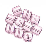 K9 Glass Cube Beads 8mm Rosaline 10/pk