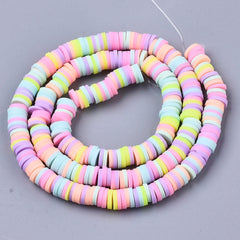 Polymer Clay Heishi Beads, Pink Mix 15-16" Strand