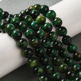 Tiger Eye Green Beads 10mm Round (Natural/Dyed) 15-16" Strand