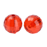 Faceted Plastic Beads 8mm Transparent Red 50g