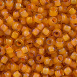 Perles de rocaille Toho 11/0 #950 Flacon de 8-9g de jonquille doublée d'orange brûlée