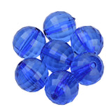 Faceted Plastic Beads 8mm Transparent Blue 50g